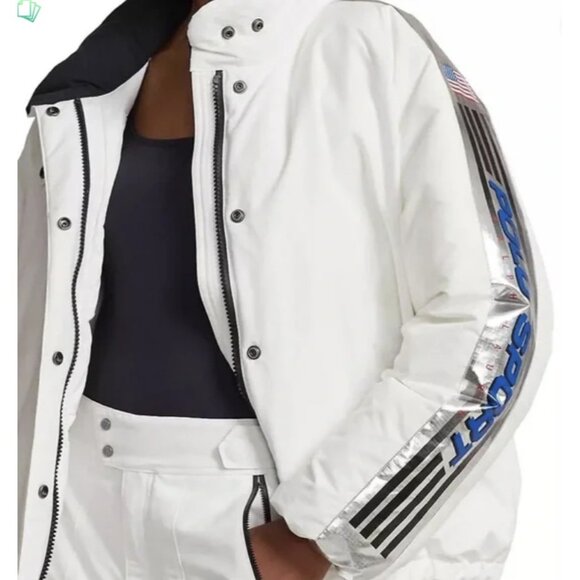 Polo Ralph Lauren Sport Ski Puffer White Silver ( M ) - Picture 1 of 9